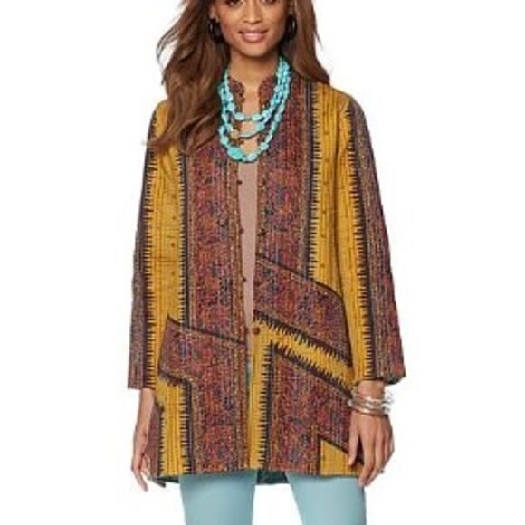 Rara Avis by Iris Apfel Quilted Kantha Fabric Jacket Sz. M - Picture 1 of 9